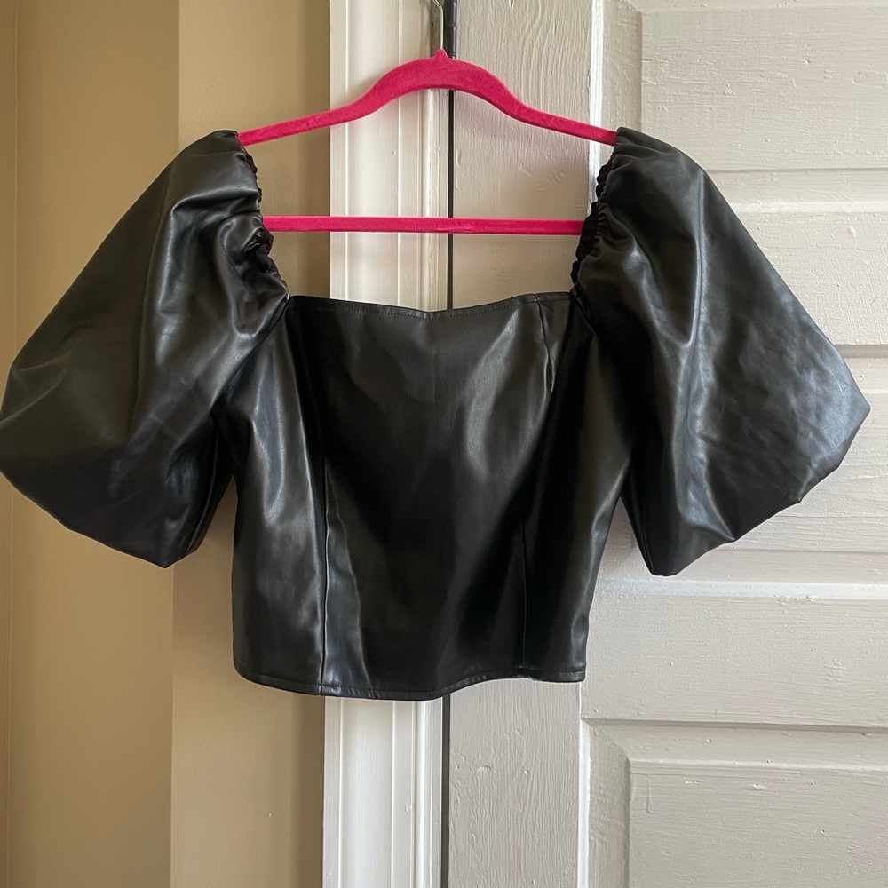 Pleather blouse